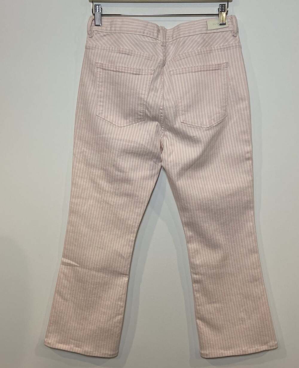 DL 1961 Jeans Briget Boot High Rise Instasculp Crop Pink Cream Stripe Size 28 - Picture 3 of 6